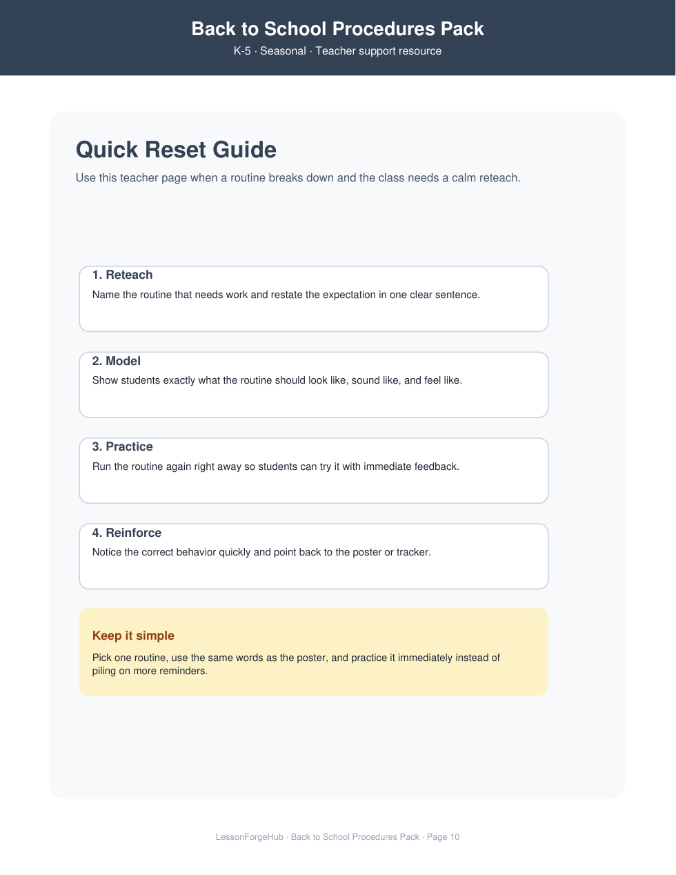Back to School Procedures Pack gallery image 4
