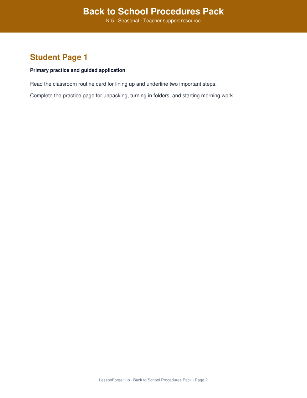 Back to School Procedures Pack gallery image 2