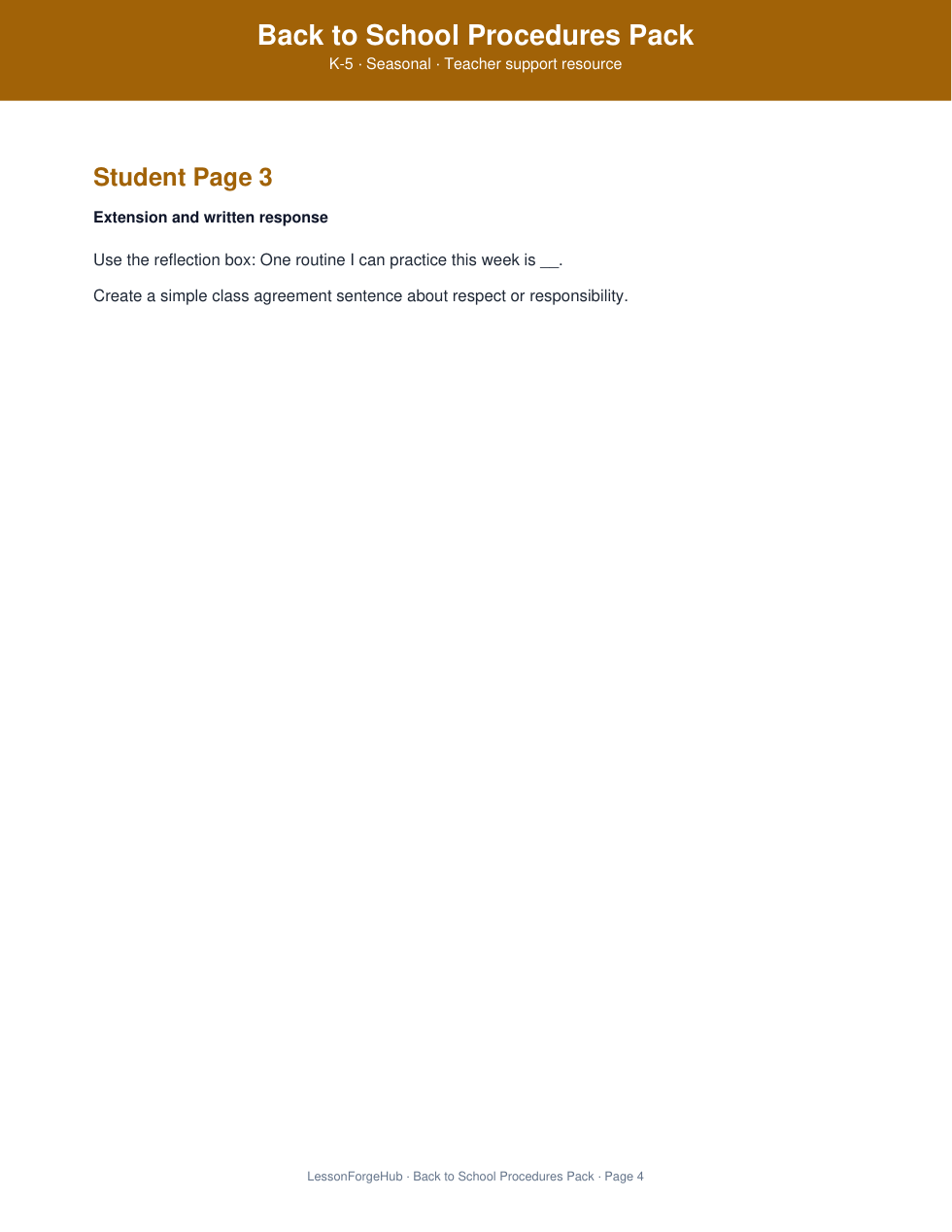 Back to School Procedures Pack gallery image 3