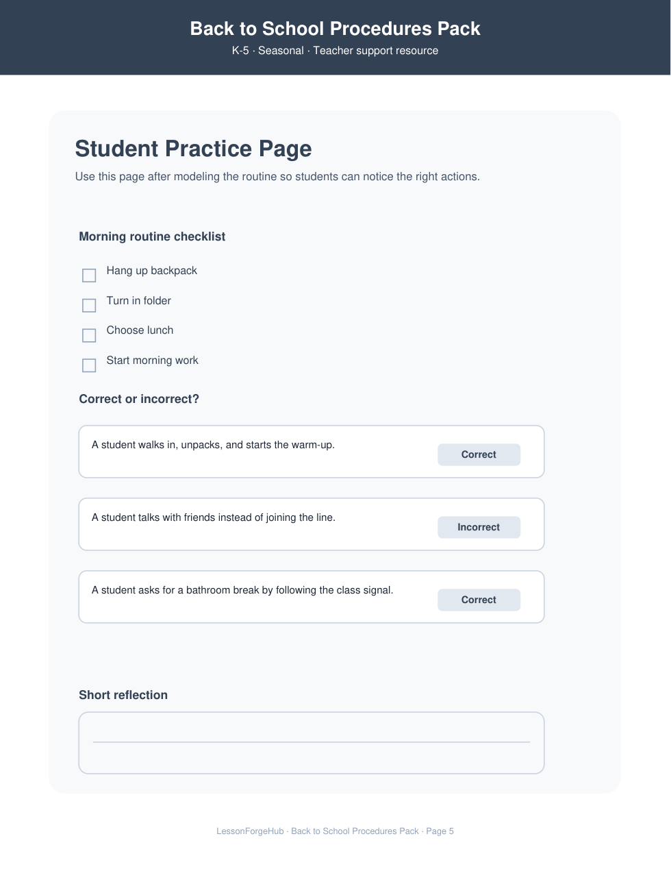 Back to School Procedures Pack gallery image 3