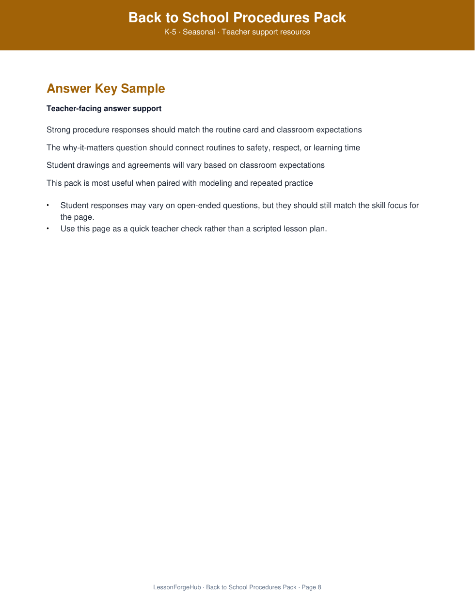 Back to School Procedures Pack gallery image 4