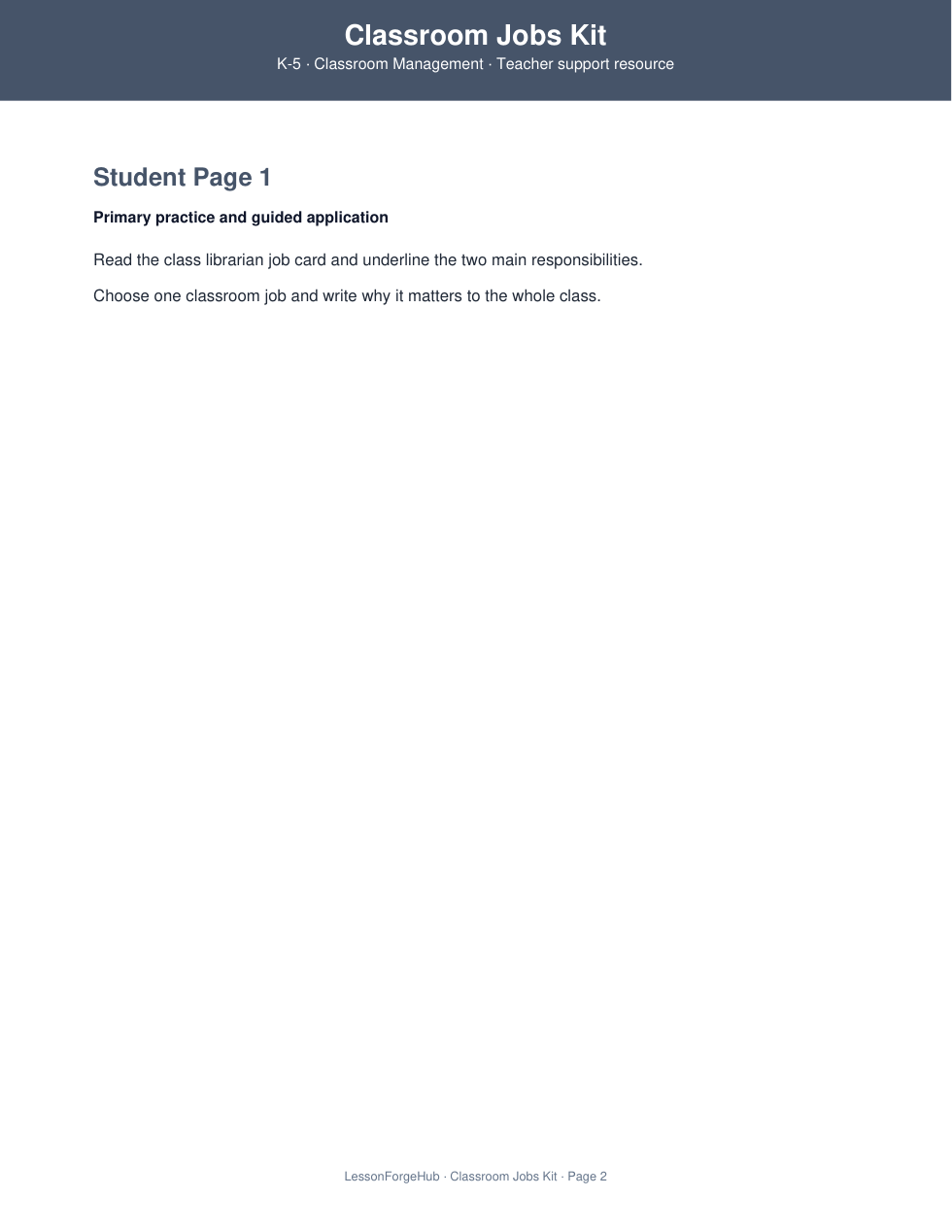 Classroom Jobs Kit gallery image 2