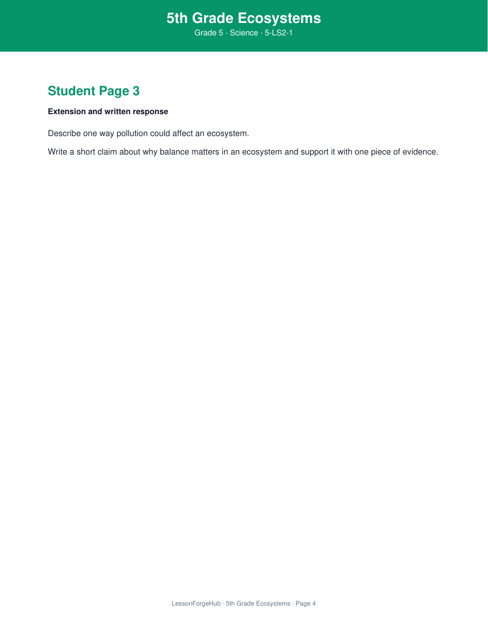 5th Grade Ecosystems gallery image 3