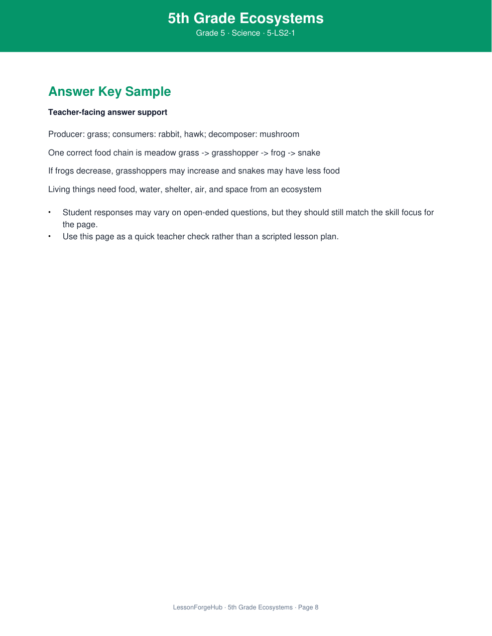 5th Grade Ecosystems gallery image 4
