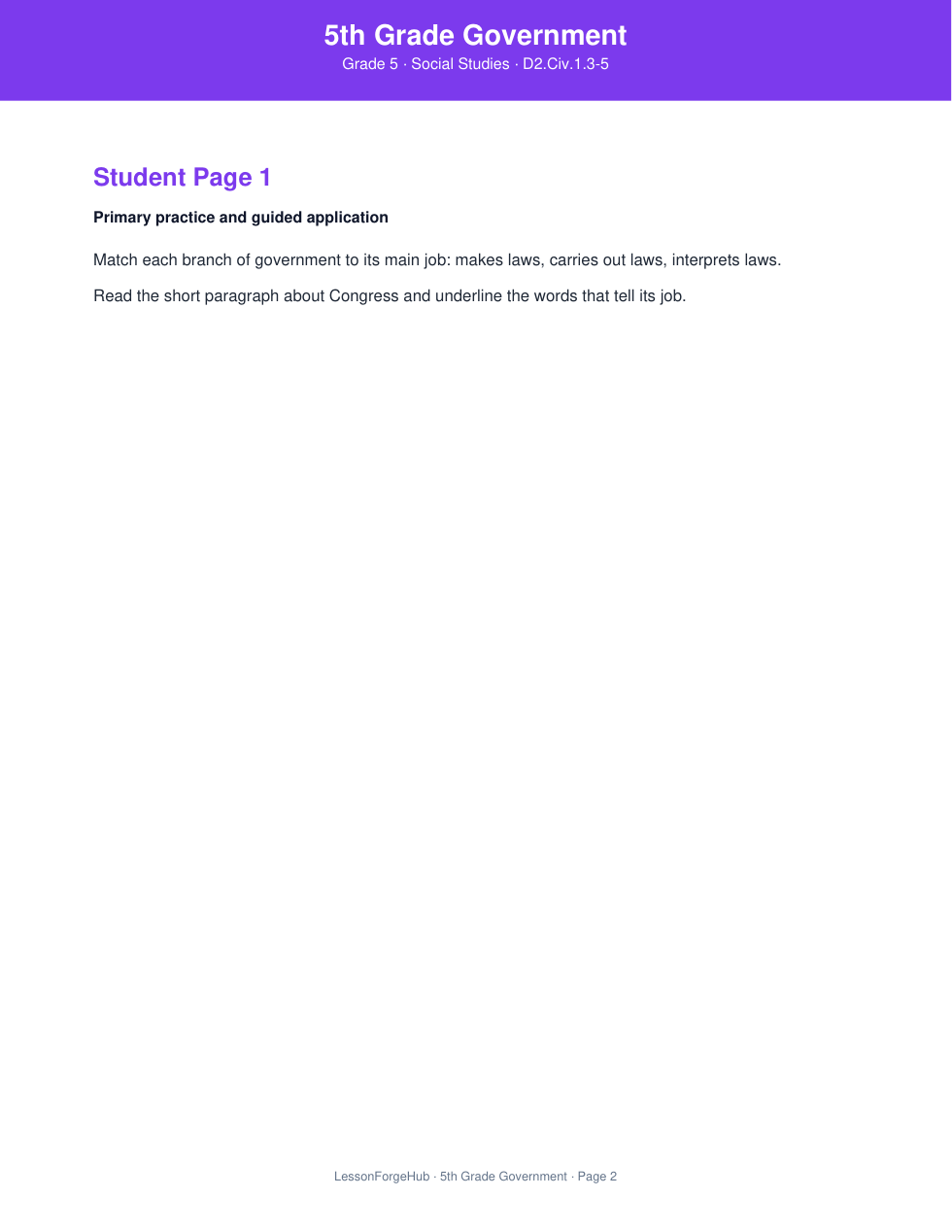 5th Grade Government gallery image 2