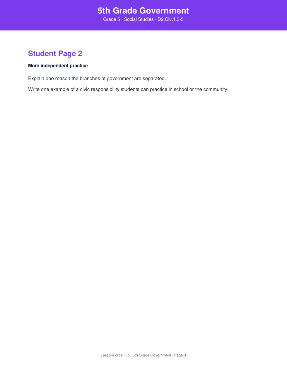 5th Grade Government gallery image 3