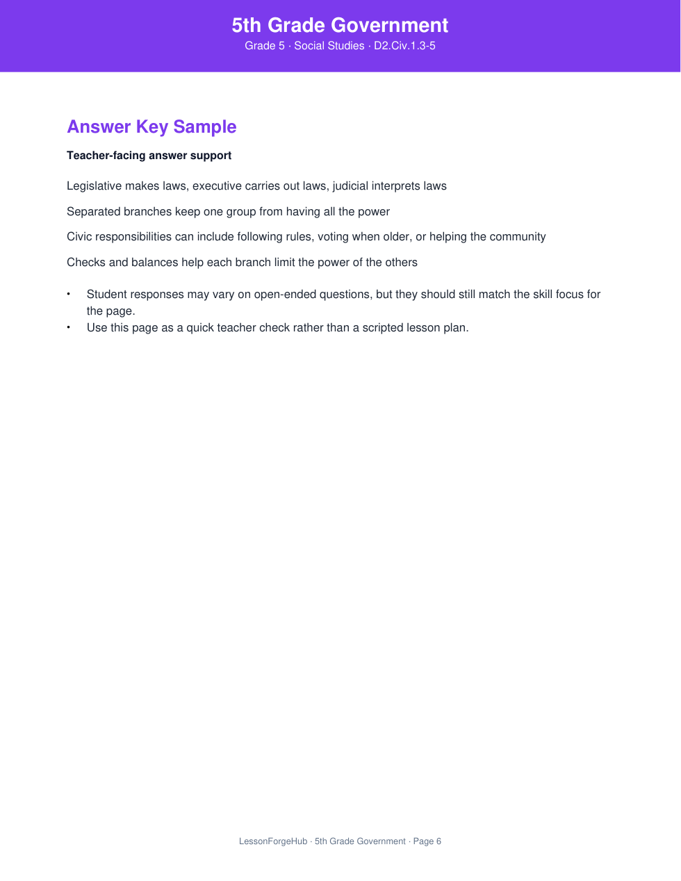 5th Grade Government gallery image 4