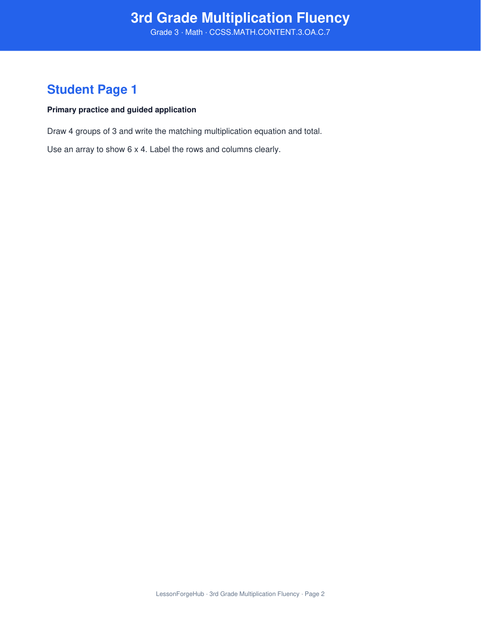 3rd Grade Multiplication Fluency gallery image 2