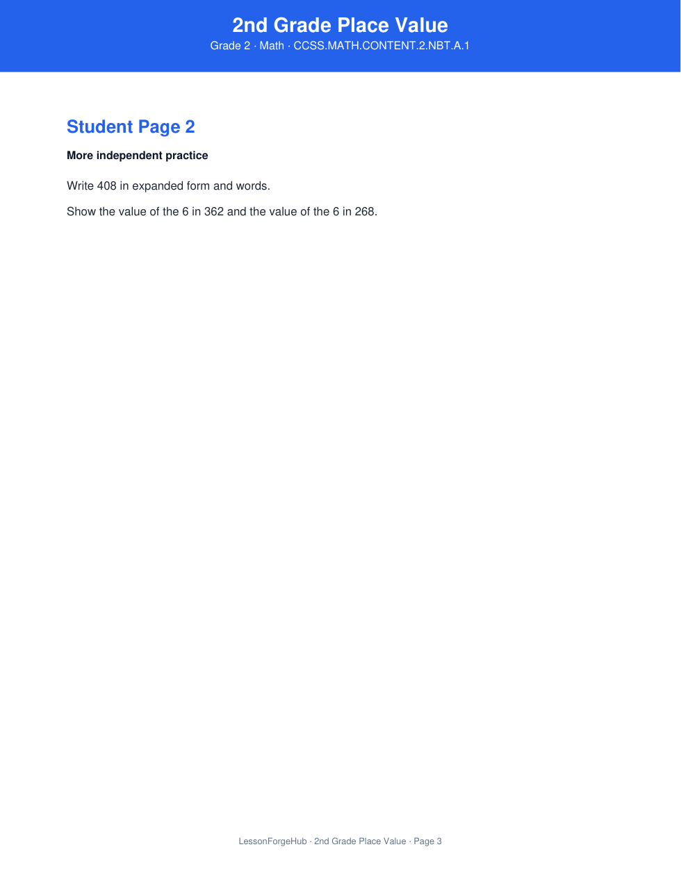 2nd Grade Place Value gallery image 3