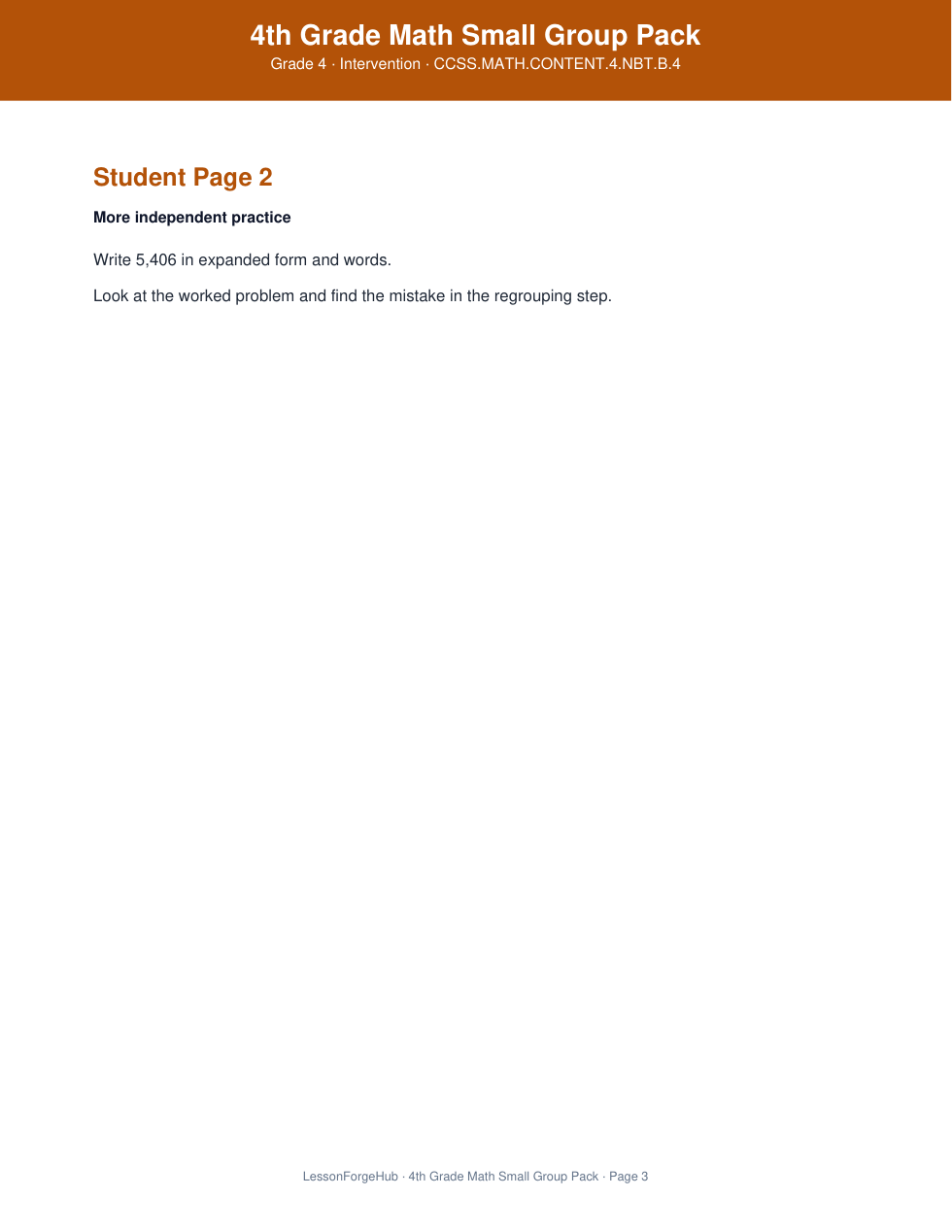 4th Grade Math Small Group Pack gallery image 3