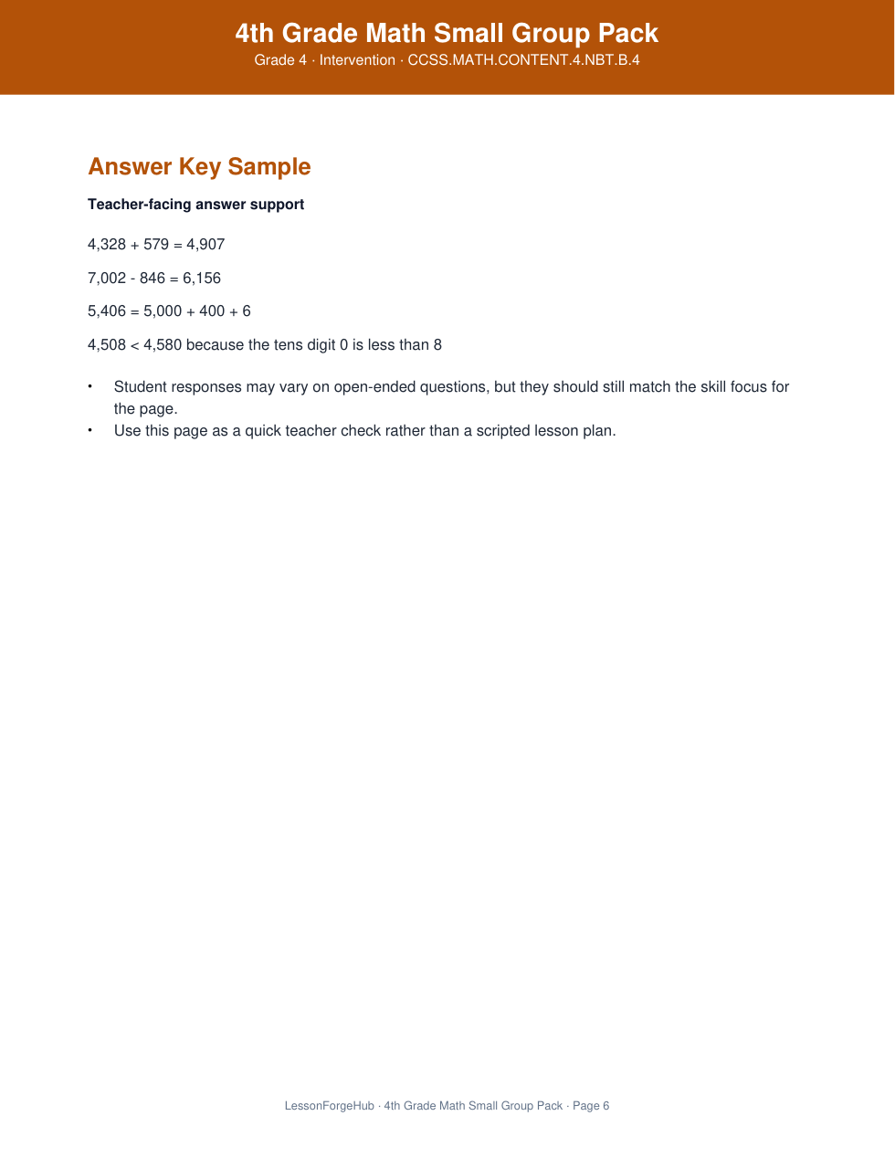 4th Grade Math Small Group Pack gallery image 4