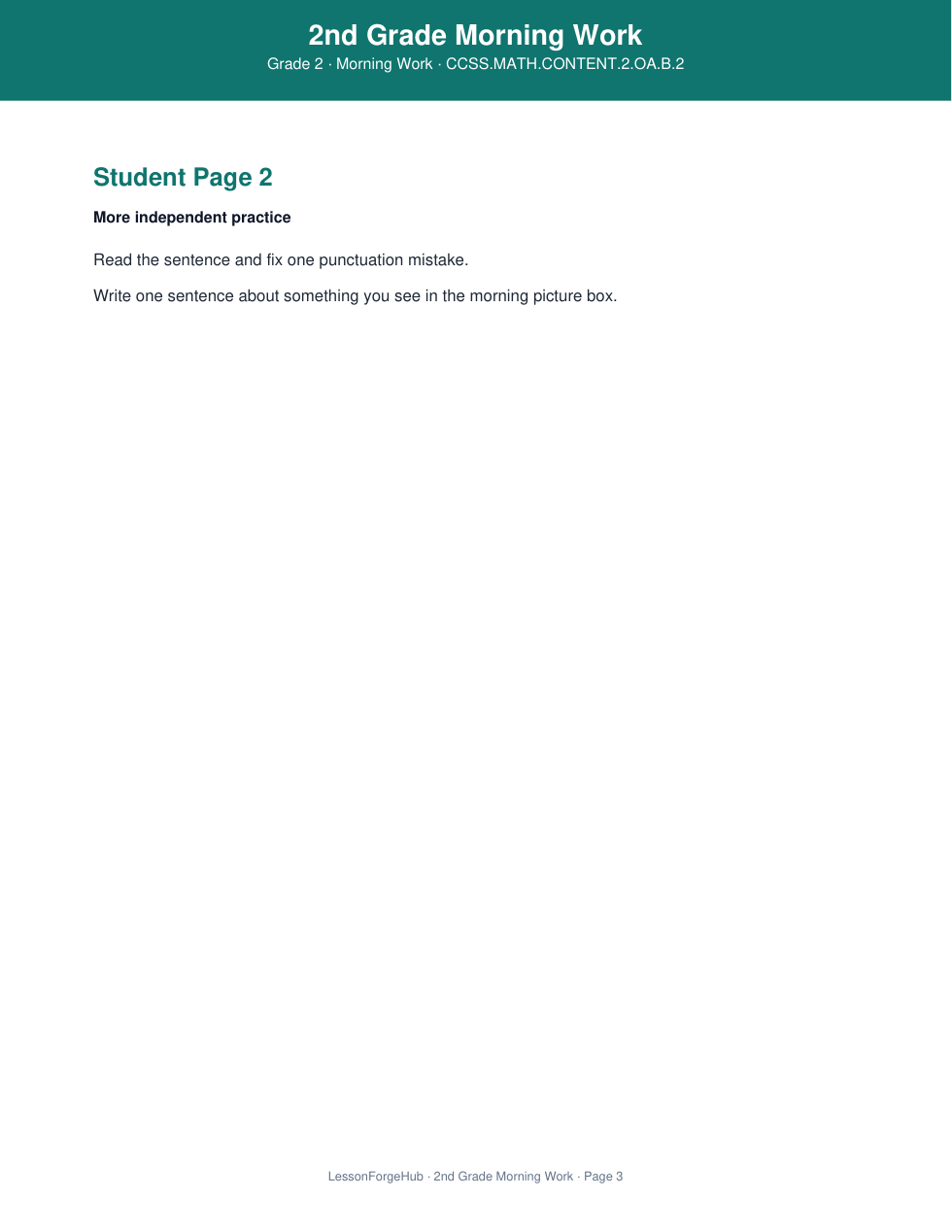 2nd Grade Morning Work gallery image 3