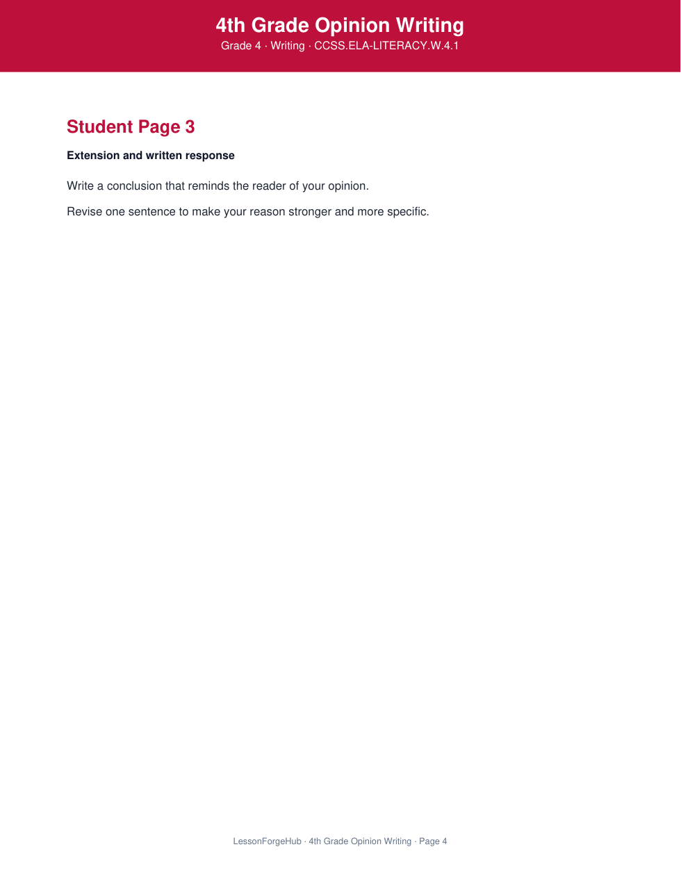 4th Grade Opinion Writing gallery image 3