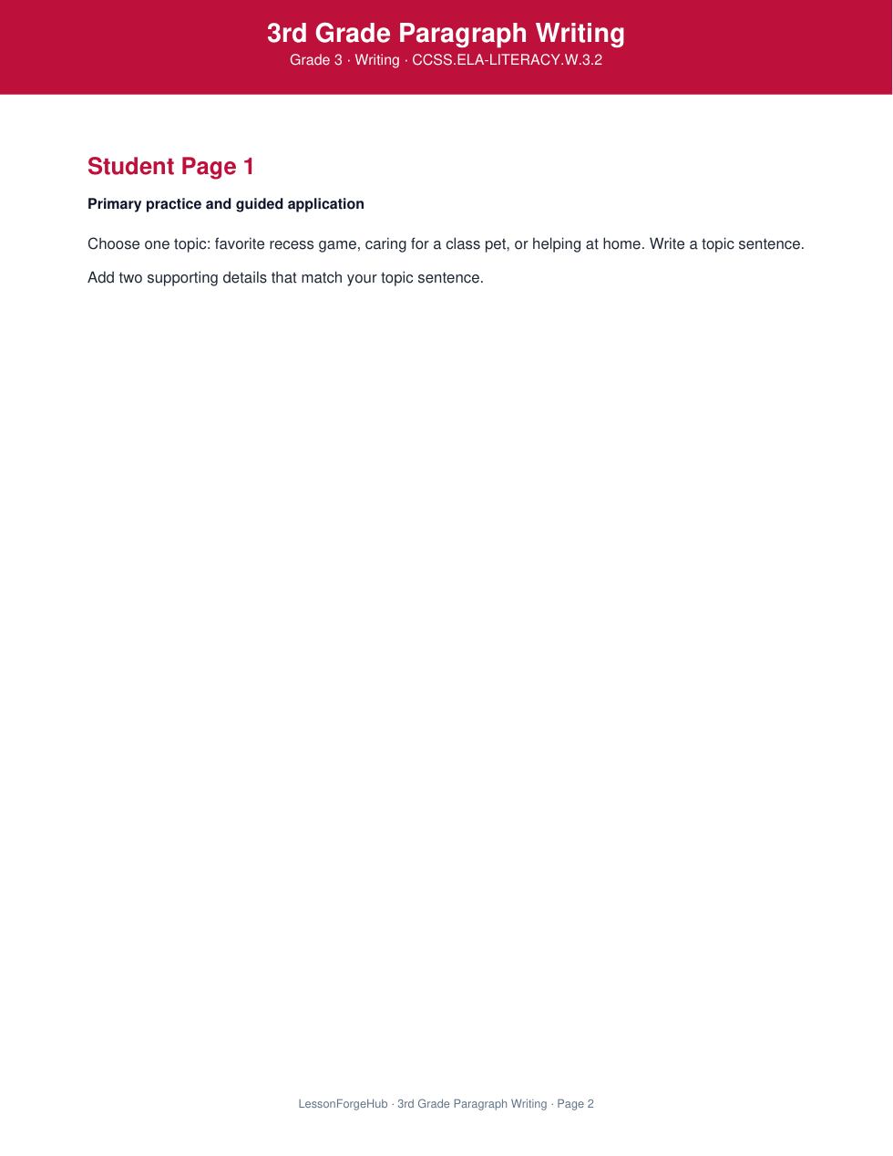 3rd Grade Paragraph Writing gallery image 2