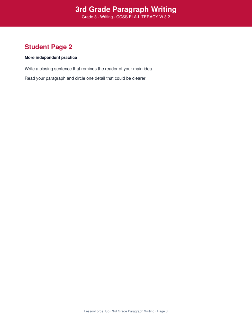 3rd Grade Paragraph Writing gallery image 3