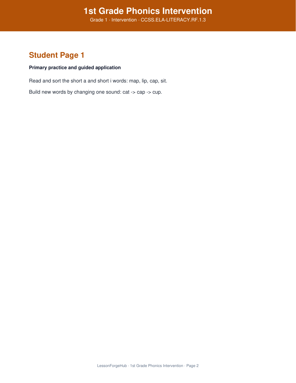 1st Grade Phonics Intervention gallery image 2