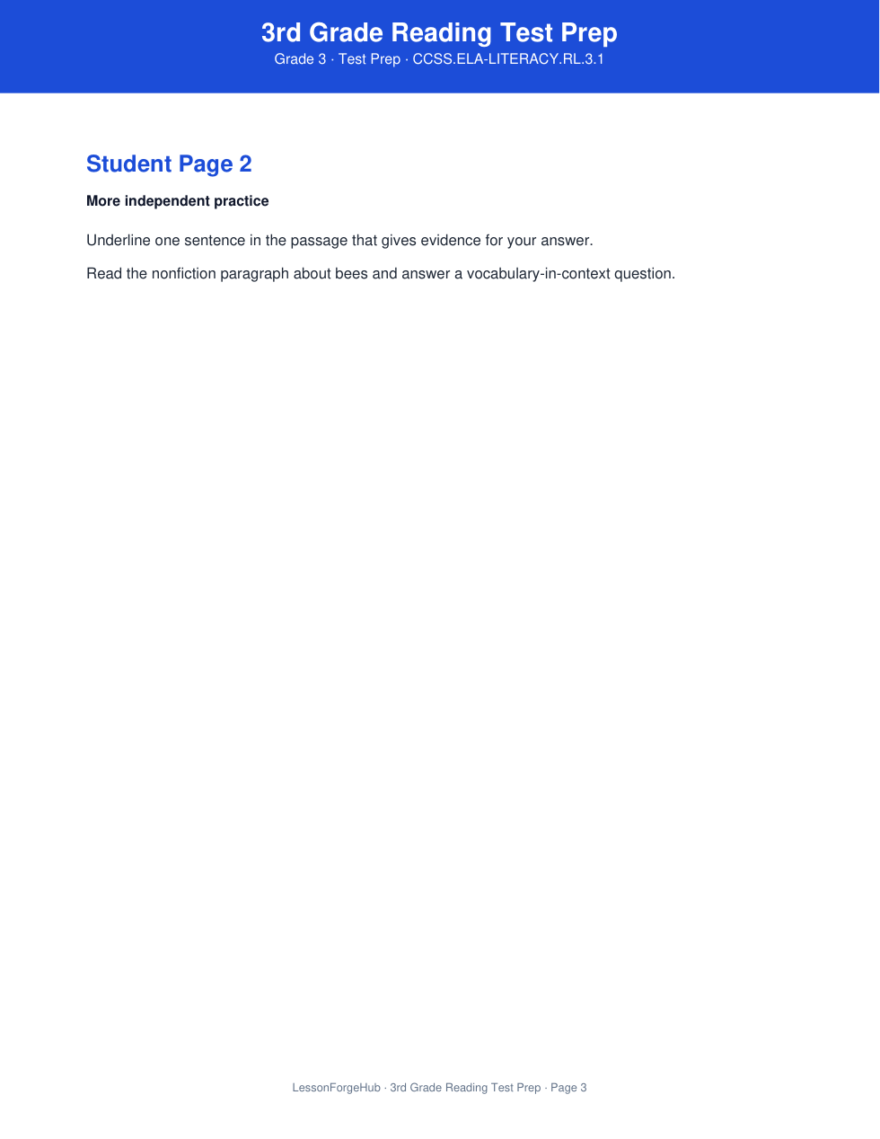 3rd Grade Reading Test Prep gallery image 3